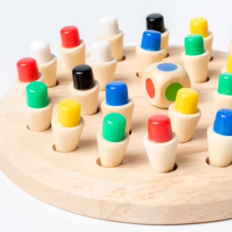 Wooden Memory Match Chess Game 