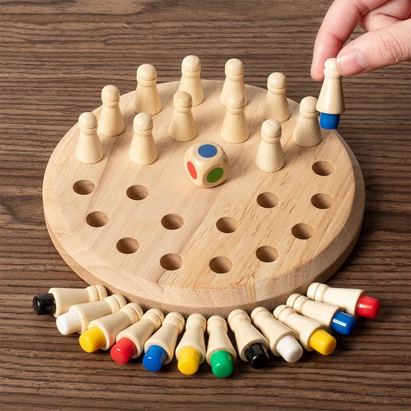 Wooden Memory Match Chess Game 