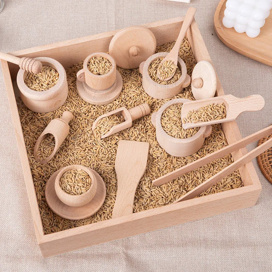 Sensory Simulated Wooden Kitchen Tea Set 