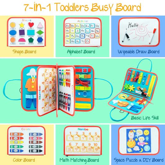 Toddler Montessori Busy Board for Ages 1-3 