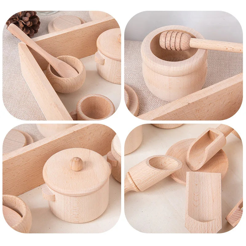 Sensory Simulated Wooden Kitchen Tea Set 