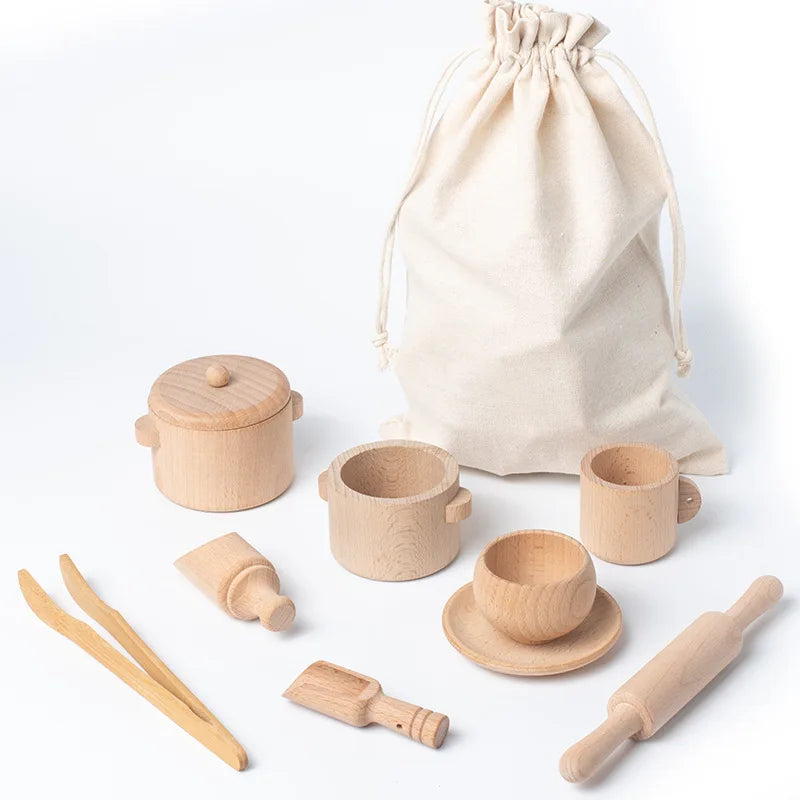 Sensory Simulated Wooden Kitchen Tea Set 