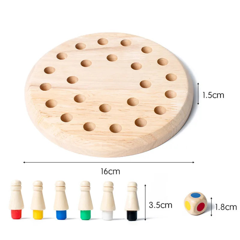 Wooden Memory Match Chess Game 