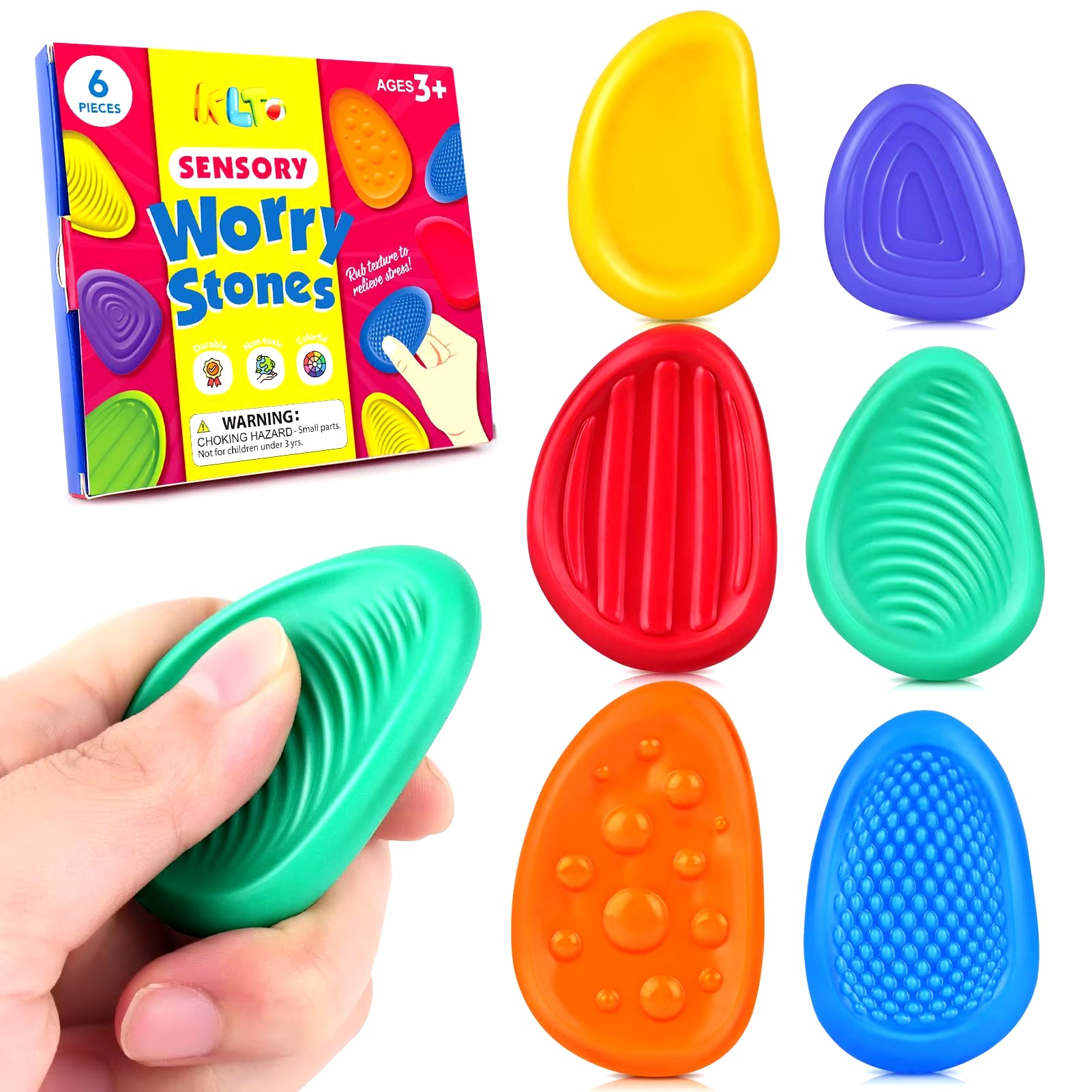 Silicone Stone 6 Pack Stress Relief Toys